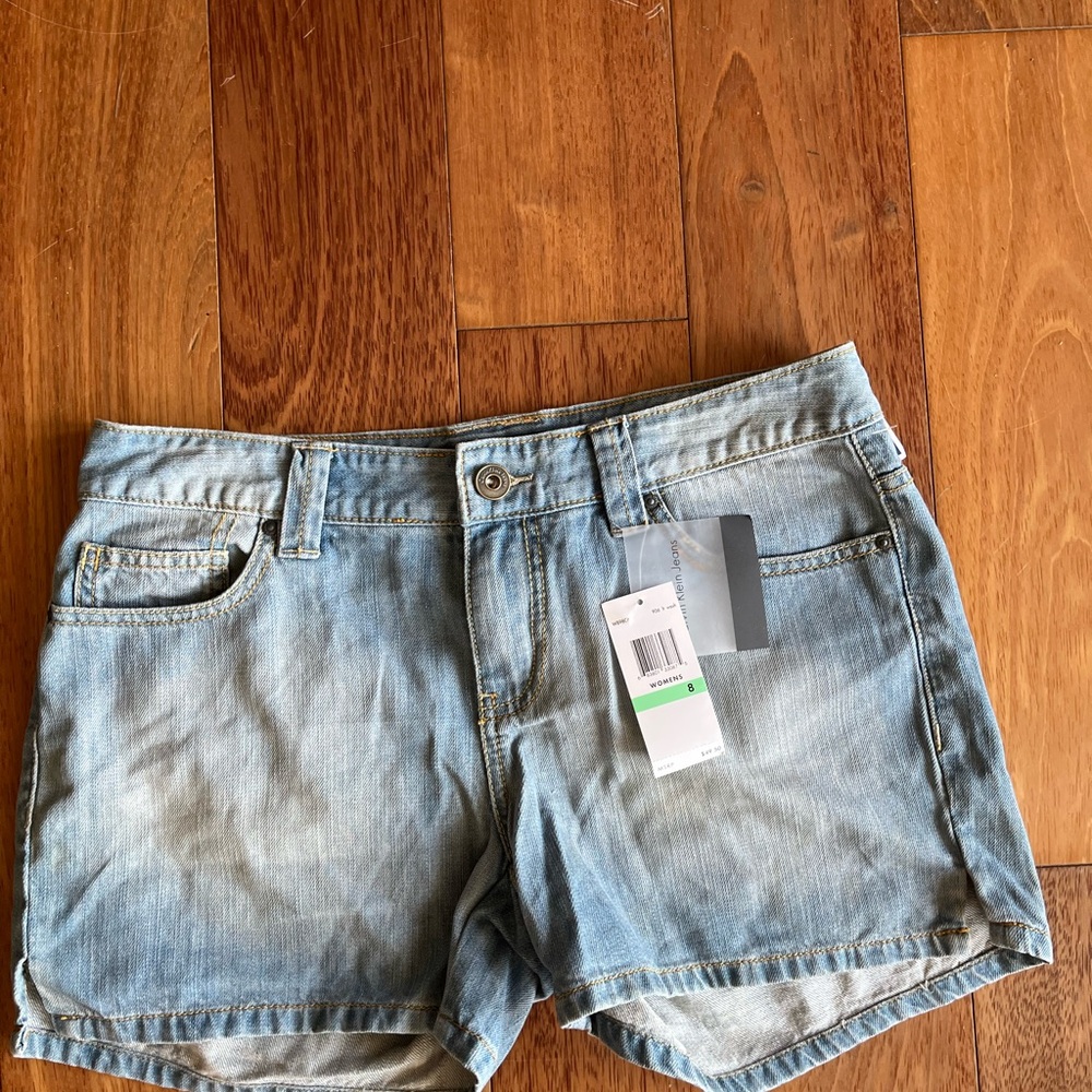 Calvin Klein Jeans Blue Jean Shorts Light Wash Distressed